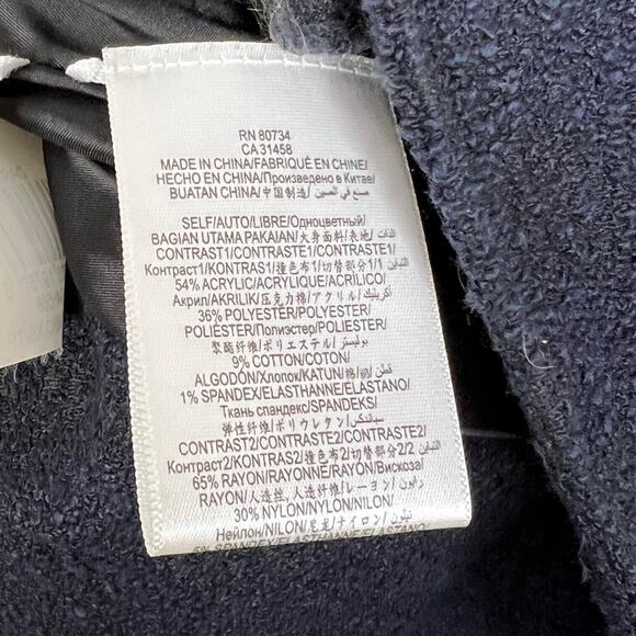 BCBGMAXAZRIA Darin Tweed Moto Military Style Jacket Coat Blue Black XS - Picture 8 of 9